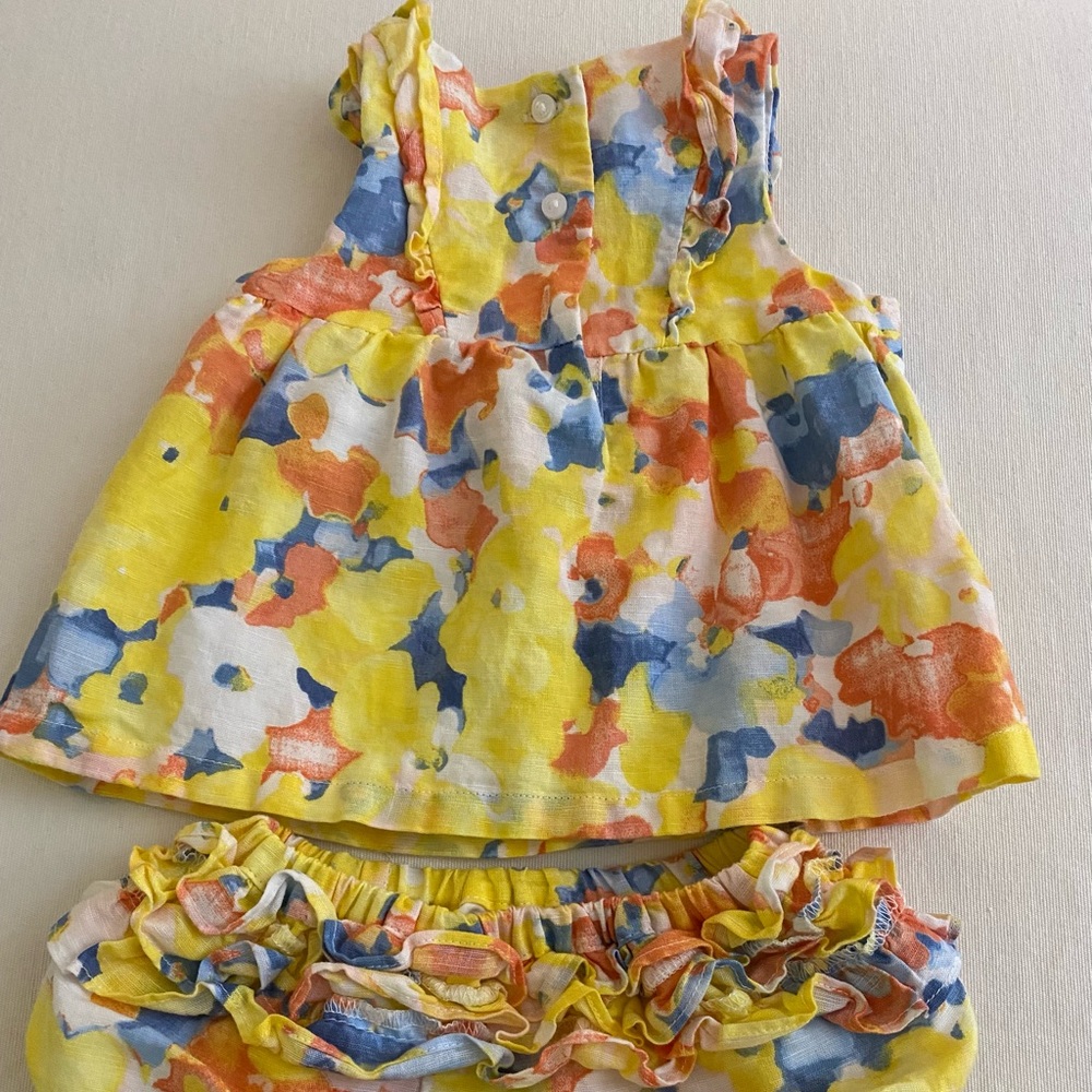 Janie and Jack floral dress set size 3-6 months
